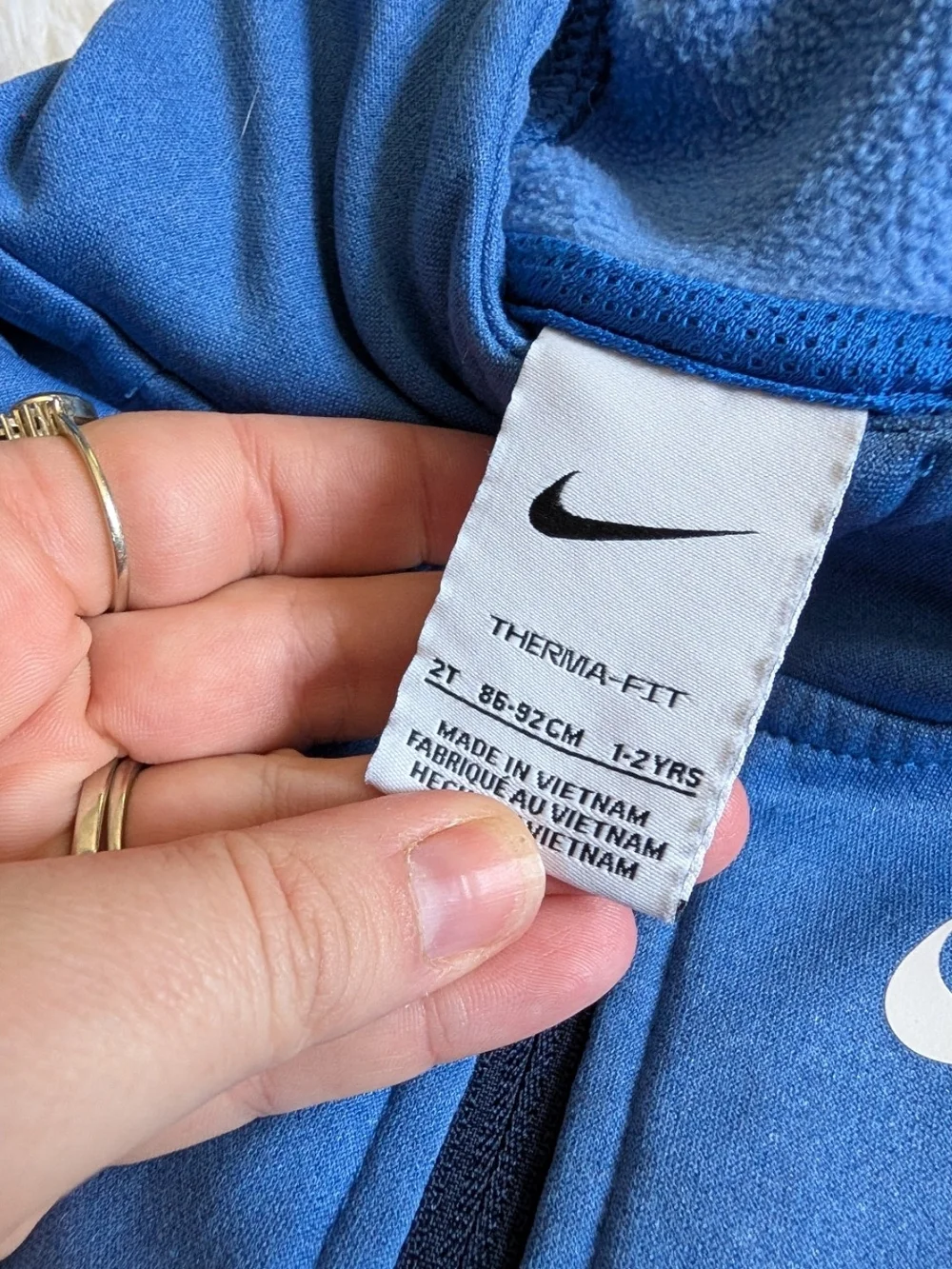 Nike Blue Hooded Zipper Jacket Sweatshirt Hoodie Toddler Size 2T